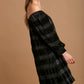 UMGEE Women's Black Off-Shoulder Balloon Sleeve Velvet Mini Dress