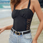 Sexy Black Sweetheart Neckline Lace Bodysuit
