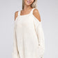 NUVI APPAREL Knitted Cold-Shoulder Sweater
