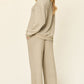 DOUBLE TAKE Full Size Texture Long Sleeve Top and Pants Lounge Set