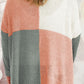 SYNZ Plus Size Color Block Round Neck Sweater