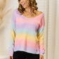 ANGEL WINGS Blush Pink Gradient V-Neck Sweater