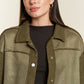 JADE BY JANE Faux Fur and Suede Jacket JJO5028P