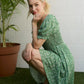 LILOU Green Floral Smocked Summer Dress