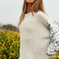 DAVI & DANI Sequin Sleeve Sweater Knit Tunic Top