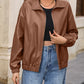 Zip Up Dropped Shoulder Jacket