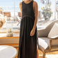 POL Stone Washed Double Side Slit Cut Out Maxi Dress