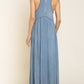 POL Stone Washed Double Side Slit Cut Out Maxi Dress