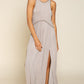POL Stone Washed Double Side Slit Cut Out Maxi Dress