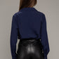 NUVI APPAREL Collared Long Sleeve Bodysuit