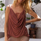 POL Twisted Sleeveless Strap Top with Lace Detail