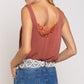 POL Twisted Sleeveless Strap Top with Lace Detail