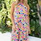 WHITE BIRCH Full Size Printed Sleeveless Dress with Pockets