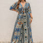 H.R.Z. Plus Size Printed Half Sleeve Wide Leg Jumpsuit