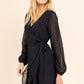 GILLI Long Sleeve Double Layer Wrap Cocktail Dress