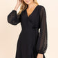 GILLI Long Sleeve Double Layer Wrap Cocktail Dress