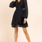 GILLI Long Sleeve Double Layer Wrap Cocktail Dress