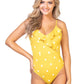 BEACH JOY's Yellow Polka Dots Vintage One Piece Swimsuit