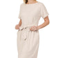 Brushed DTY Tie-Belt Dress