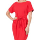 Brushed DTY Tie-Belt Dress