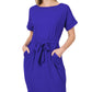 Brushed DTY Tie-Belt Dress