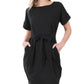 Brushed DTY Tie-Belt Dress