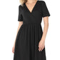 ZENANA Brushed DTY Buttery Soft Fabric Surplice Dress