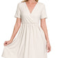 ZENANA Brushed DTY Buttery Soft Fabric Surplice Dress