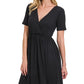 ZENANA Brushed DTY Buttery Soft Fabric Surplice Dress
