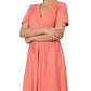 ZENANA Brushed DTY Buttery Soft Fabric Surplice Dress