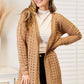 Woven Right Openwork Horizontal Ribbing Open Front Cardigan