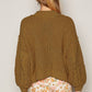 POL Dusky Mock Neck Cable Knit Sweater