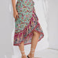 Tie Waistband Flounce Hem Boho Skirt