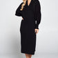 RENEE C. Sweater Knit Dolman Sleeve Midi Dress