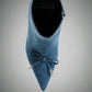 RAG & Co. Flapper Bow Detail Denim Ankle Boots