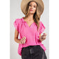 EESOME Tiered Ruffle Sleeve Blouse