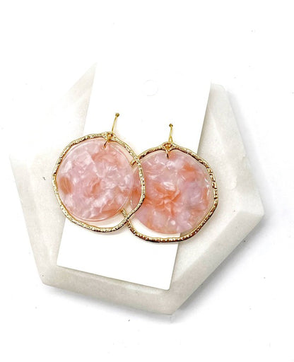 BAUBLES by B Pink Disc Acrylic Chandelier Earrings
