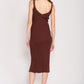 EMORY PARK V Neck Ribbed Midi Dress with Open Back