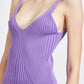 EMORY PARK V Neck Ribbed Midi Dress with Open Back