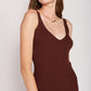 EMORY PARK V Neck Ribbed Midi Dress with Open Back