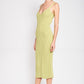 EMORY PARK V Neck Ribbed Midi Dress with Open Back