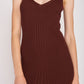 EMORY PARK V Neck Ribbed Midi Dress with Open Back