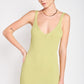 EMORY PARK V Neck Ribbed Midi Dress with Open Back