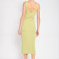 EMORY PARK V Neck Ribbed Midi Dress with Open Back