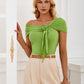 Asymmetrical Neck Short Sleeve T-Shirt