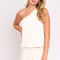 GILLI Cream One - Shoulder Layered Top Romper