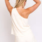 GILLI Cream One - Shoulder Layered Top Romper