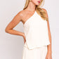 GILLI Cream One - Shoulder Layered Top Romper