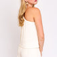 GILLI Cream One - Shoulder Layered Top Romper