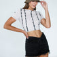 HIGH RISE BLACK RIBBON SHORTS